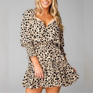 Buddy Love Women’s Brown Animal Print Bronx Dress Size Small